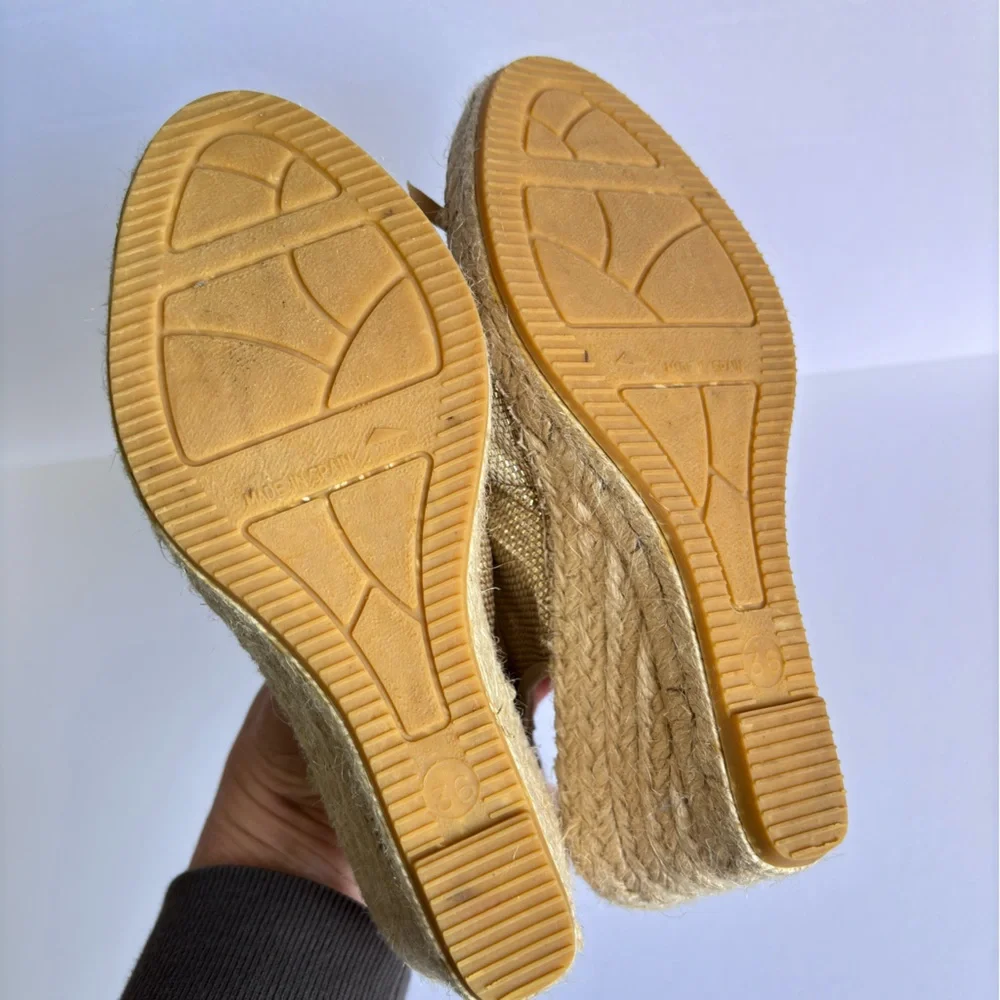 Vidorreta Sling Back Espadrille Wedges Peep Toe Size US 6 EU 36